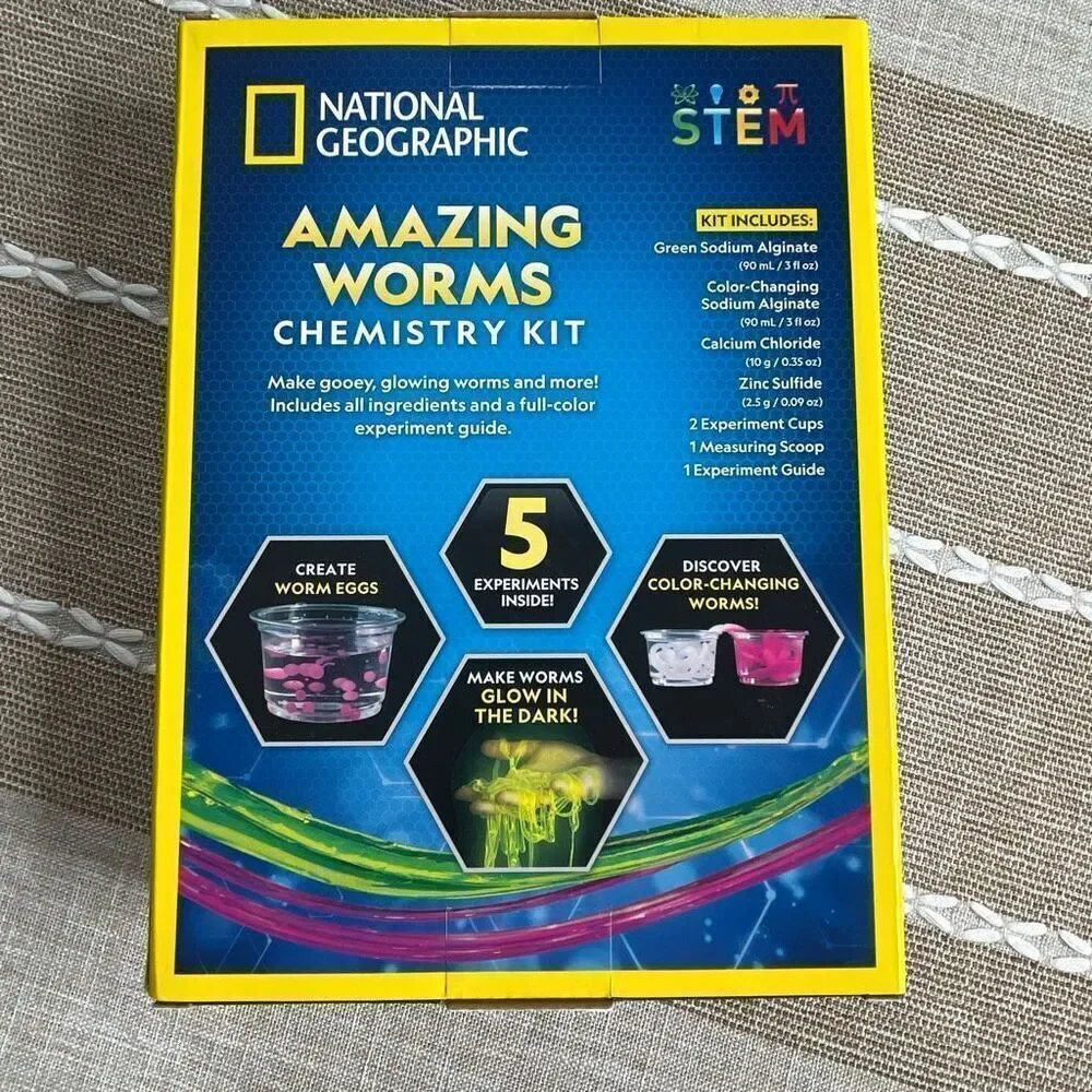 National Geographic STEN Amazing Worms Chemistry Kit NIB